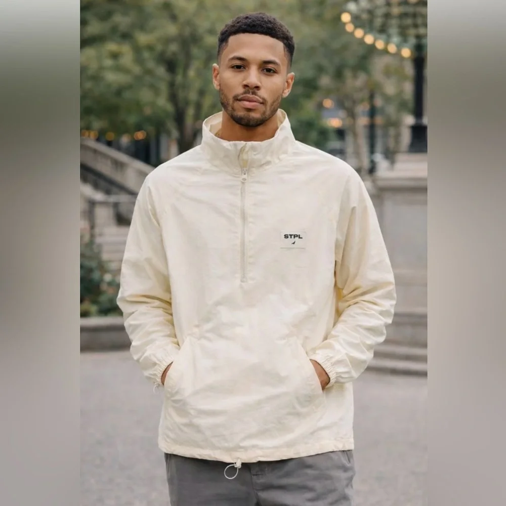 Staple Pigeon STPL Olive Half Zip Windbreaker Jacket Large NWT Streetwear